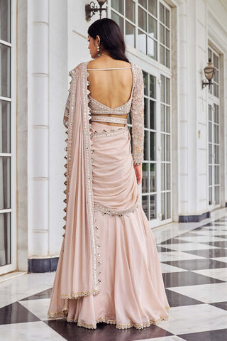 Umang rose pink lehenga sari with blouse