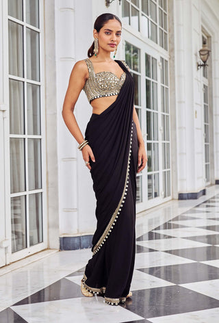 Ullasat black sari with blouse