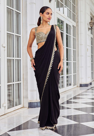 Ullasat black sari with blouse