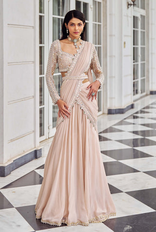Umang rose pink lehenga sari with blouse