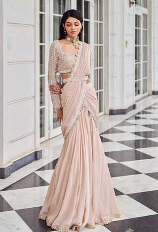 Umang rose pink lehenga sari with blouse