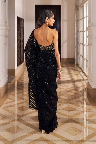 Ullas black sari with blouse