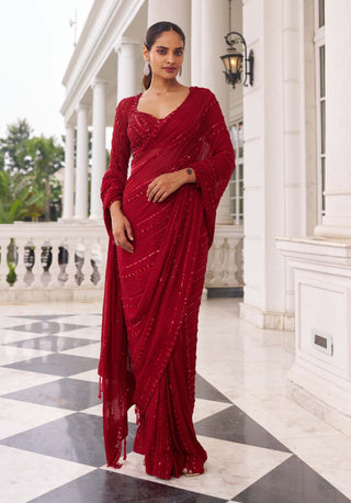 Khushi e laal sari with blouse