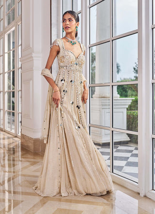 Ullas champagne anarkali with dupatta