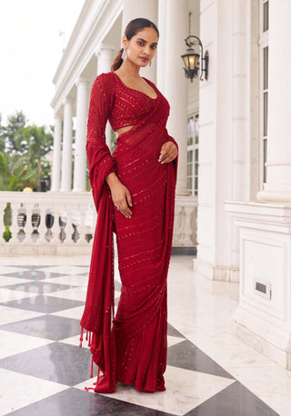 Khushi e laal sari with blouse