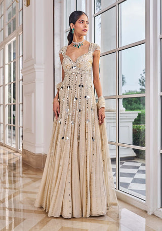 Ullas champagne anarkali with dupatta