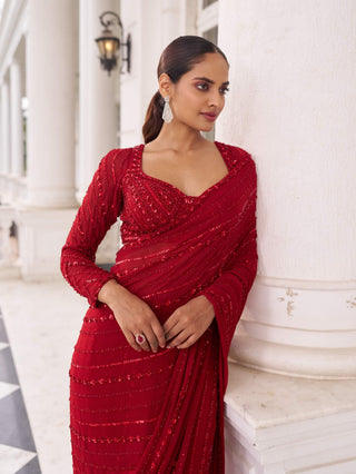 Khushi e laal sari with blouse
