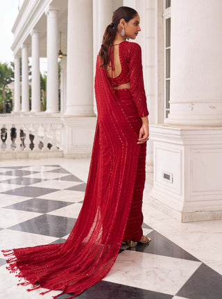 Khushi e laal sari with blouse