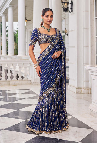 Shaadmani purple lehenga sari with blouse