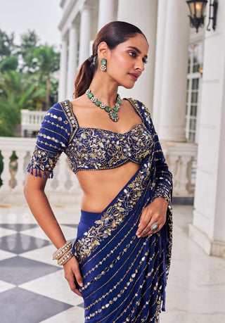 Shaadmani purple lehenga sari with blouse
