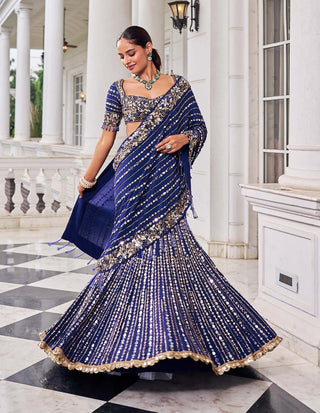 Shaadmani purple lehenga sari with blouse