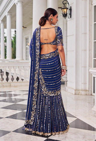 Shaadmani purple lehenga sari with blouse