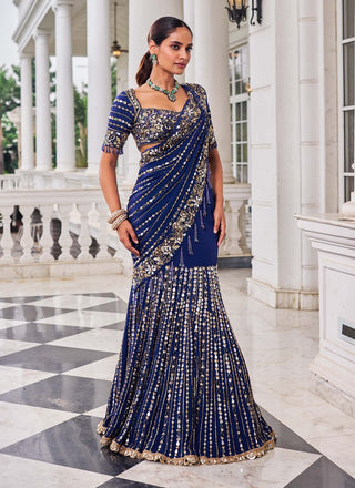 Shaadmani purple lehenga sari with blouse