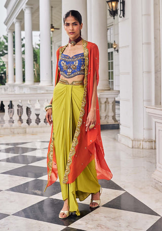 Ullasat draped skirt and cape set