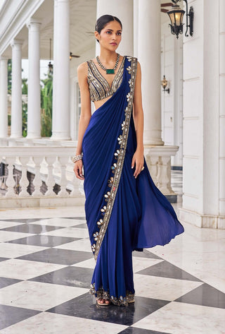 Harsh e ullas purple sari with blouse