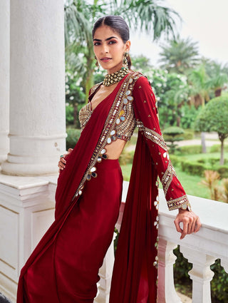 Laal harsh sari with blouse