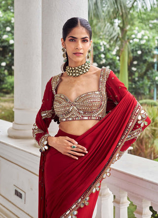 Laal harsh sari with blouse