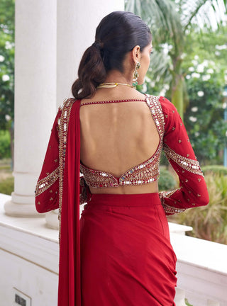 Laal harsh sari with blouse