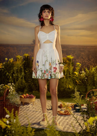 White harmonic bloom dress