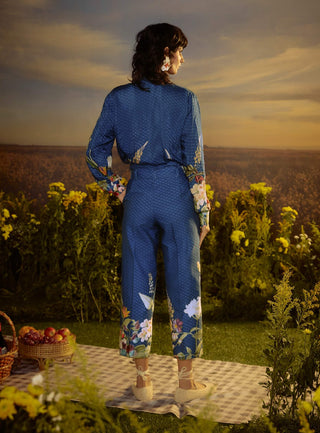 Blue floral fusion shirt and pants