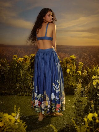 Blue Celestial Charm Top And Skirt by Nirmooha available on Indiaspopup