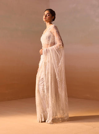 White net sari set