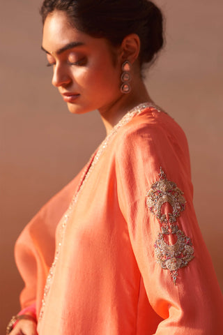 Carrot Orange Kurta And Salwar Set by Nitika Gujral, available on Indiaspopup.com