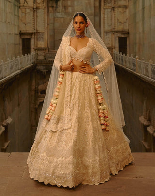 Ivory sequins lehenga set