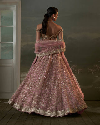 Old rose lehenga choli set