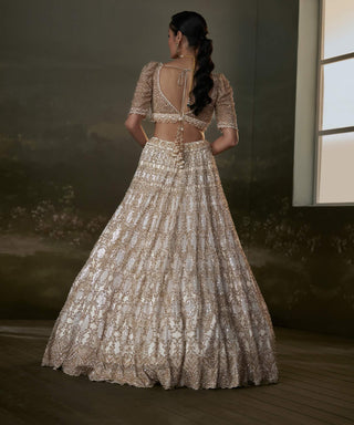 Ivory and gold lehenga choli set