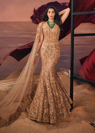 Ashi gold mermaid lehenga set