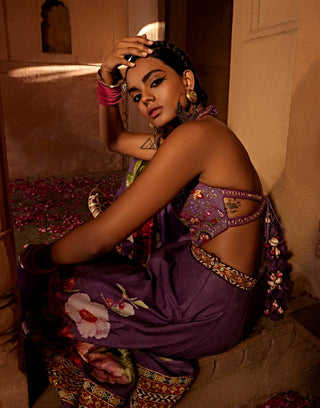 Gulshaad Lilac Sharara And Blouse by Kalista, available on Indiaspopup.com