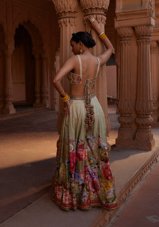 Manya Ivory Sharara And Blouse by Kalista, available on Indiaspopup.com