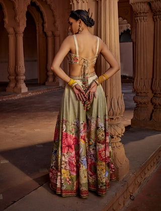 Manya Ivory Sharara And Blouse by Kalista, available on Indiaspopup.com