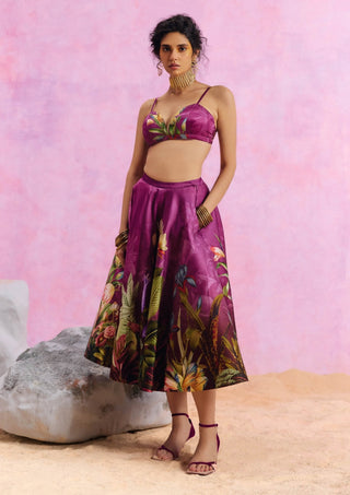 Amelia floral purple skirt and bustier