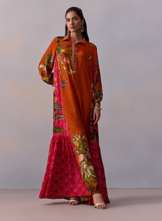 Elira Sunset Orange Tunic by Kalista available on Indiaspopup.com