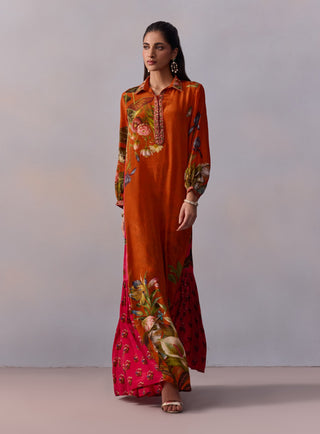 Elira Sunset Orange Tunic by Kalista available on Indiaspopup.com