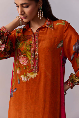 Elira Sunset Orange Tunic by Kalista available on Indiaspopup.com