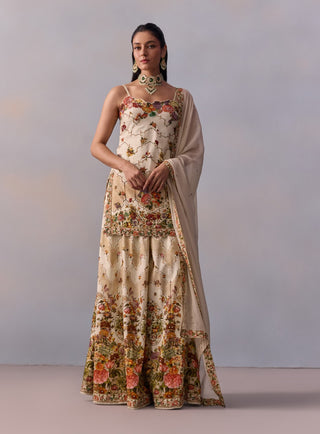 Rabia Ivory Sharara Set by Kalista available on Indiaspopup.com