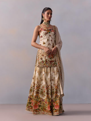 Rabia Ivory Sharara Set by Kalista available on Indiaspopup.com