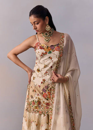 Rabia Ivory Sharara Set by Kalista available on Indiaspopup.com