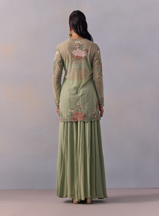 Fidah Sea Green Sharara Set by Kalista available on Indiaspopup.com