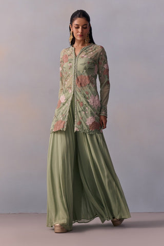 Fidah Sea Green Sharara Set by Kalista available on Indiaspopup.com