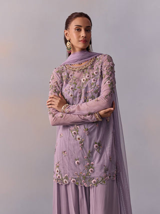 Fidah Lilac Sharara Set by Kalista available on Indiaspopup.com