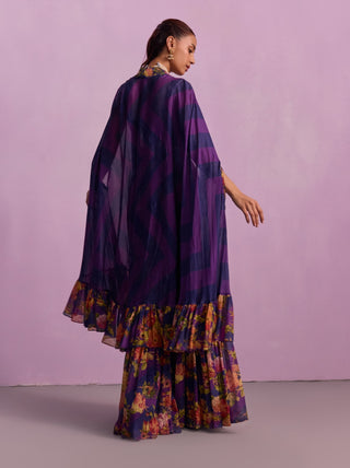 Naira purple gharara and cape set