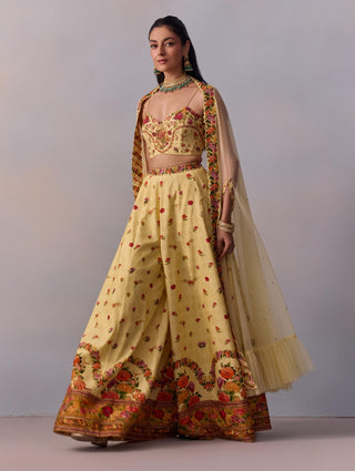 Meher yellow sharara and cape set