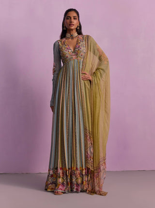 Riah Multicolor Anarkali And Dupatta by Kalista available on Indiaspopup.com