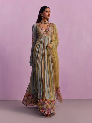 Riah Multicolor Anarkali And Dupatta by Kalista available on Indiaspopup.com