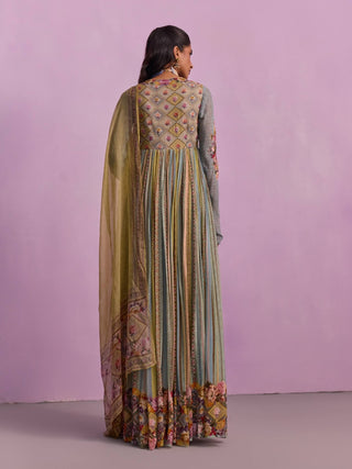 Riah Multicolor Anarkali And Dupatta by Kalista available on Indiaspopup.com