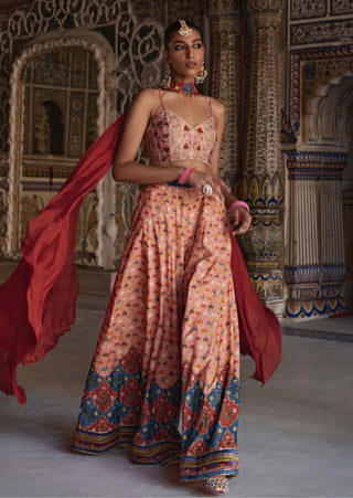 Saima sunset orange sharara set